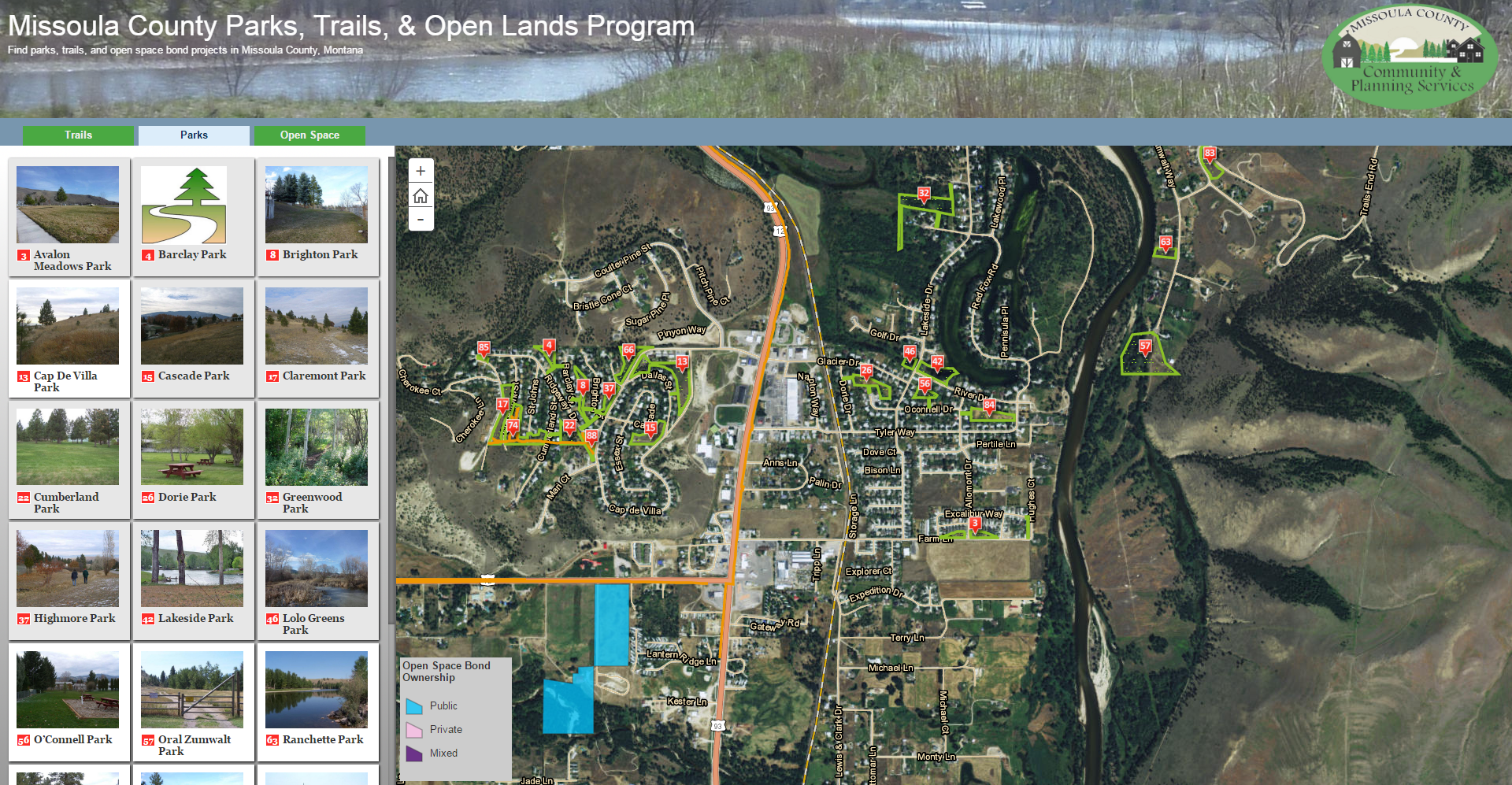 Web map screenshot