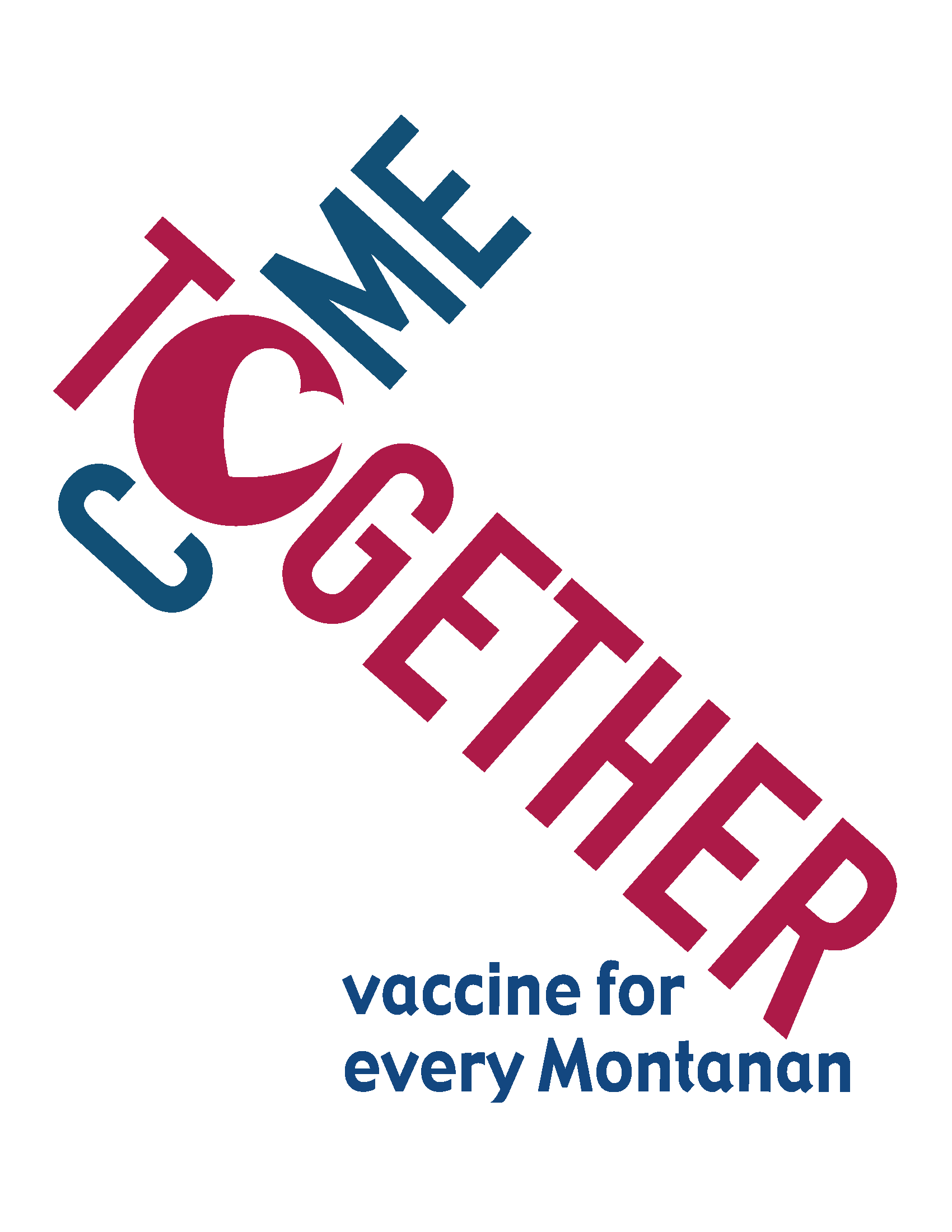 come together logo red and blue
